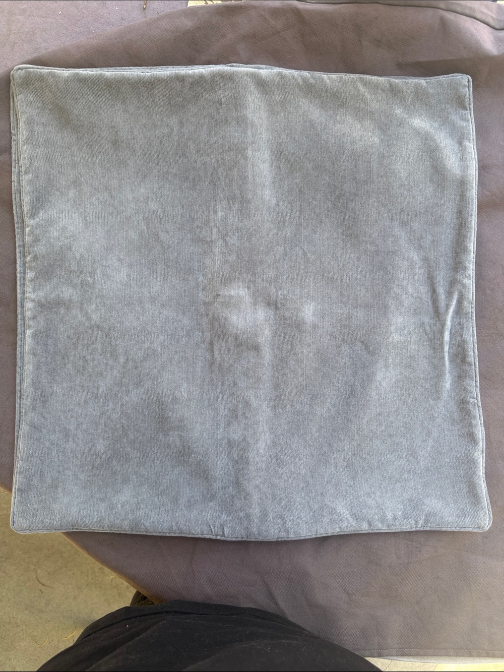 Soft Gray Velvet Square Pillow Cover - Neutral Accent